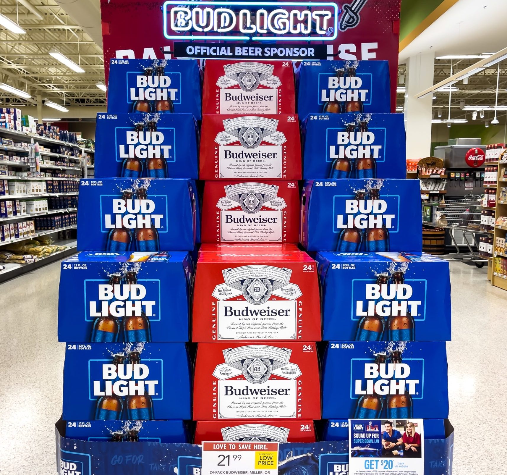 Budweiser and Bud Light Display